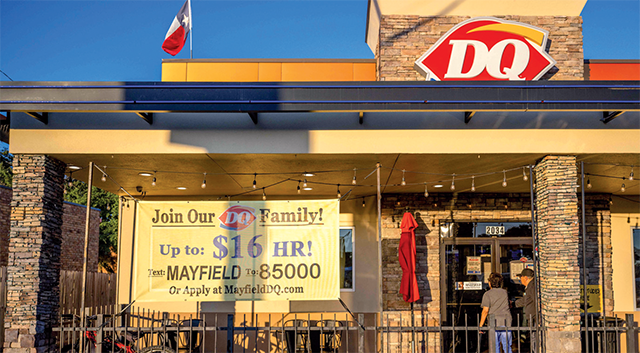 A sign promoting job employment is seen outside of a Dairy Queen restaurant on Friday in Austin, Texas (AFP photo)