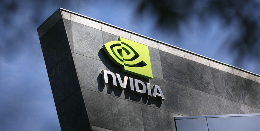 The Nvidia headquarters on Thursday in Santa Clara, California. The Dow fell early Thursday, on worries about US debt ceiling talks, but chip maker Nvidia surged more than 20 per cent, lifting its market value close to $1 trillion (AFP photo)