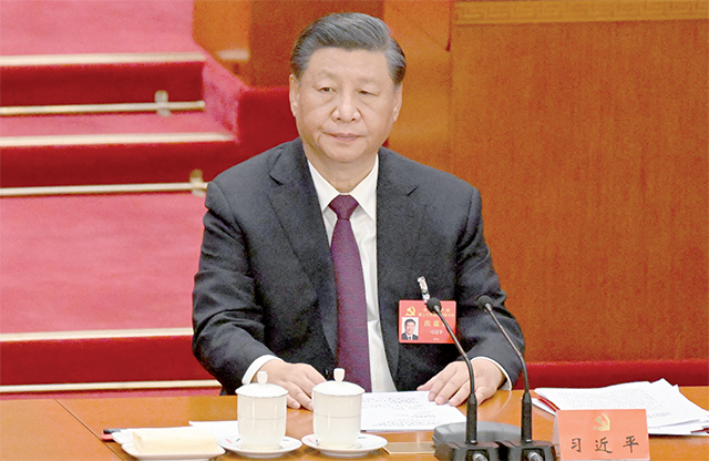 This file photo taken on October 22, 2022 shows China's President Xi Jinping attending the closing ceremony of the 20th Chinese Communist Party's Congress at the Great Hall of the People in Beijing (AFP photo)