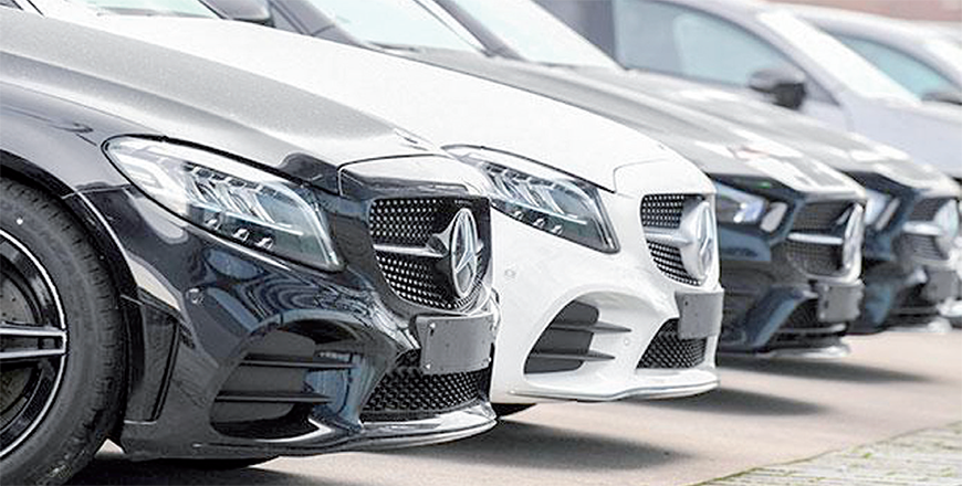 In this file photo, taken on February 18, 2021 Mercedes-Benz cars stand in front of a Mercedes-Benz branch in Stuttgart, southern Germany, as Daimler holds the annual press conference as an online event (AFP file photo)