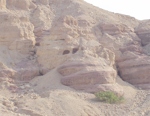 Caves used in Wadi Al Hasa by hermits (Photo courtesy of Konstantinos Politis)