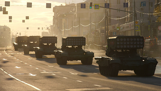 Military vehicles before a parade in Moscow (AFP photo)