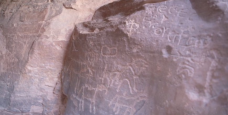 Thamudic inscriptions in Wadi Rum (Photo courtesy of ACOR)