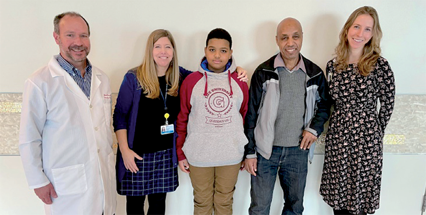 Aissam Dam, 11, gained the ability to hear for the first time thanks to a new gene treatment (AFP photo)