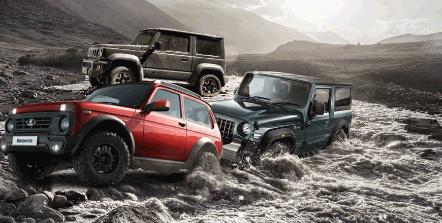 Photos courtesy of Lada, Suzuki  and Mahindra