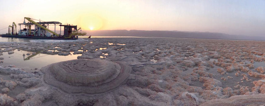 A potash production field in Ghor Safi area, where the Arab Potash Company operates, is seen in this undated photo (Photo courtesy of APC)