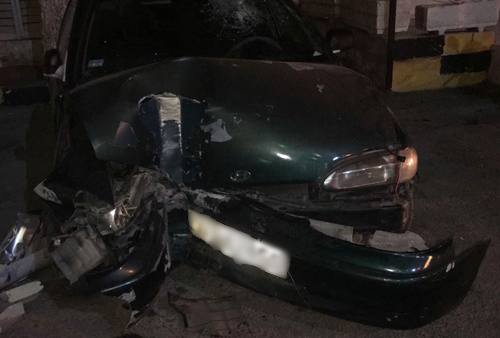A car that was involved in an accident in Balqa, 35km northwest of Amman, on Thursday that killed a 75-year-old man (Photo courtesy of Amen FM)