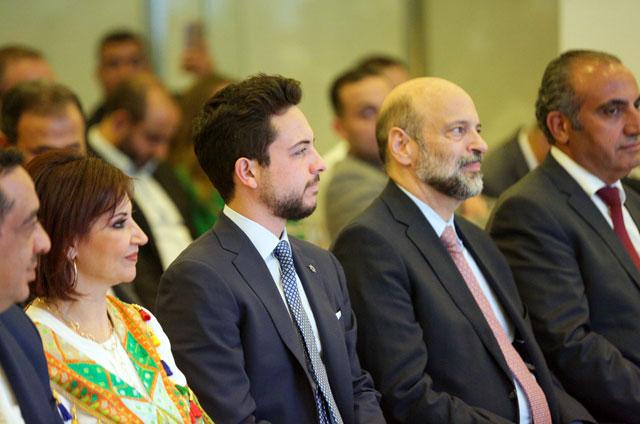 HRH Crown Prince Hussein attends the launch of a national programme to promote domestic tourism and create job opportunities, attended by Prime Minister Omar Razzaz at the Jordan Museum, on Tuesday (Photo courtesy of Royal Court)