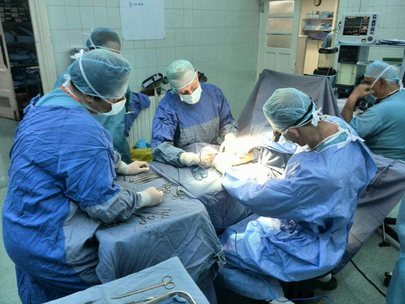 Czech surgeons operate on a patient at a hospital in Amman recently (Photo courtesy of Czech medical team)