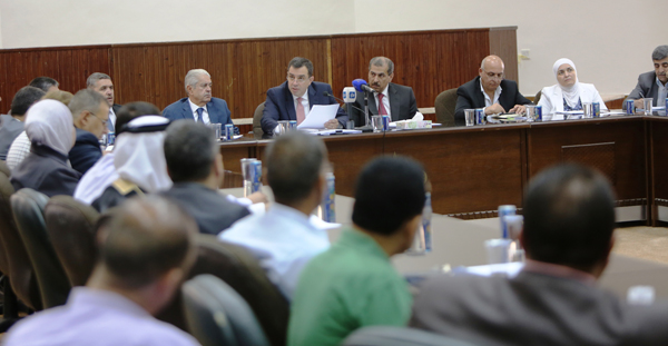 Minister of Planning and International Cooperation Imad Fakhoury speaks during a meeting in Karak on Tuesday (Photo courtesy of Ministry of Planning and International Cooperation)