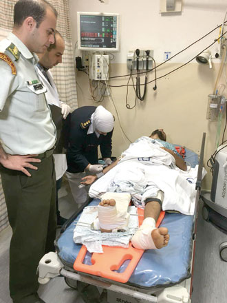 Gazans injured by Israeli forces are receiving medical care at the King Hussein Medical Centre in Amman (Photo by Muath Freij)