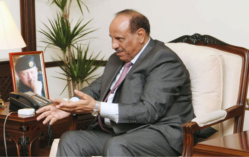 Interior Minister Salameh Hammad during an interview with Asharq Al Awsat newspaper (Petra photo)