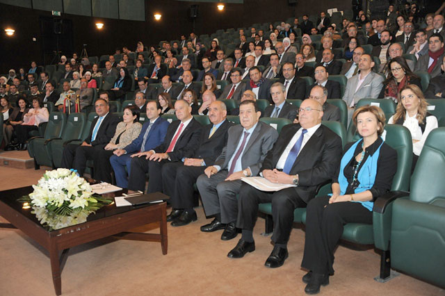 Deputy Prime Minister for Services and Education Minister Mohammad Thneibat attends a ceremony to launch the Financial Education Programme in Amman on Monday  (Photo courtesy of INJAZ)