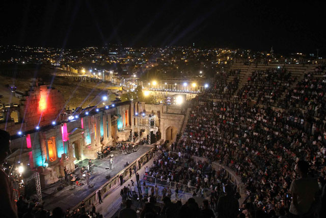Audiences attend a concert at the ancient Greco-Roman city of Jerash, some 48km north of Amman, last week (Photo by Hassan Tamimi)