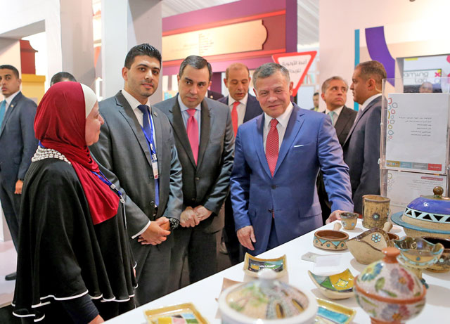 His Majesty King Abdullah attends King Abdullah II Fund for Development’s annual ceremony in Amman on Wednesday (Photo courtesy of Royal Court)
