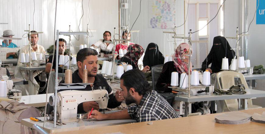 Workers are seen working in a garment factory in Mafraq Governorate, 80 kilometres northeast of Amman (JT file photo)