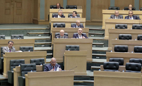 Cabinet members attend a Lower House session on Sunday (Petra photo)
