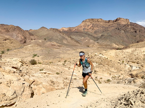 Amy Sproston, a US ultramarathoner and resident of Amman, set a new record for the Fastest Known Time in running the 650km-long Jordan Trail (Photos courtesy of Running Amman)