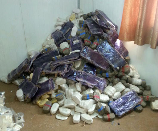Narcotics seized by Border Guards earlier this week in a foiled smuggling attempt (Petra photo)