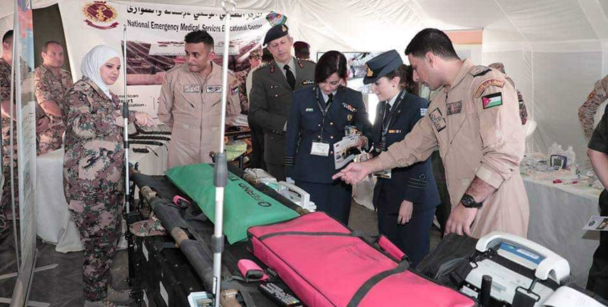 The RMS military medical exhibition displays field hospitals and surgical equipment used in field and military medicine in Amman, on Friday (Petra photo)