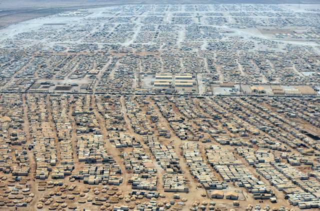 In this undated photo, an aerial view of Zaatari Camp can be seen.  The UNHCR in a June report said that Jordan is still the second largest host of refugees in the world (JT file photo)