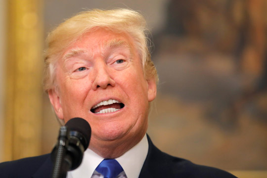 US President Donald Trump speaks during an announcement on immigration reform in the Roosevelt Room of the White House in Washington, US, on Wednesday (Reuters photo)