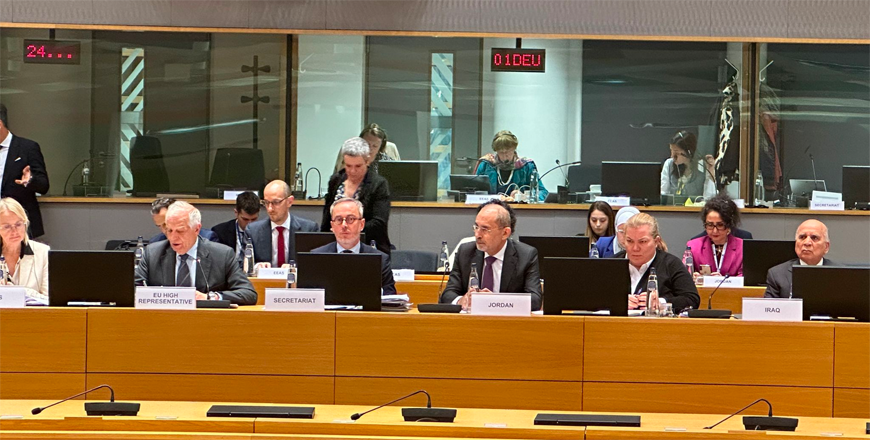 Deputy Prime Minister and Foreign Minister Ayman Safadi on Monday representes Jordan at the 8th Brussels Conference on ‘Supporting the future of Syria and the region' (Petra photo)