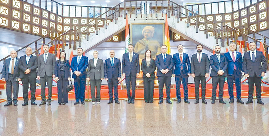 Lower House Speaker Ahmad Safadi, during an official visit to Erbil on Saturday, conveys the greetings of His Majesty King Abdullah to Prime Minister of the Kurdistan Region in Iraq Masrour Barzani, stresses the importance of boosting cooperation (Petra photo)