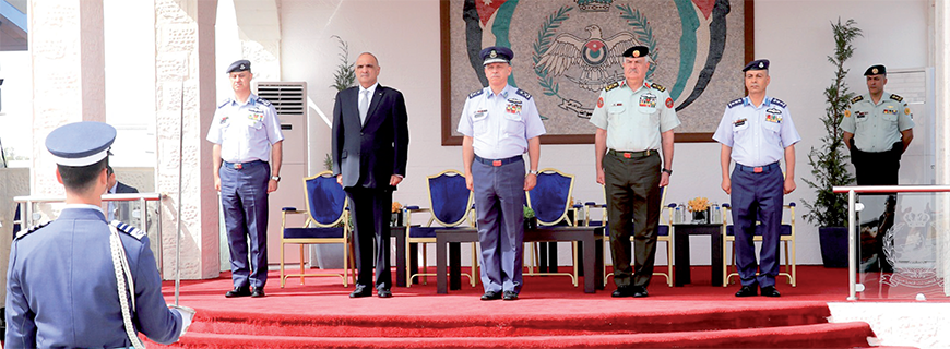 Deputising for His Majesty King Abdullah, the Supreme Commander of the Jordan Armed Forces-Arab Army, HRH Prince Feisal attends the graduation ceremony of aviation cadets/52 at the King Hussein Air College on Tuesday (Petra photo)