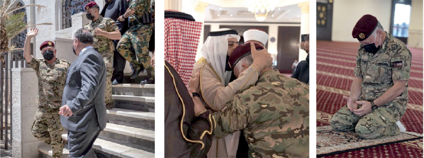 His Majesty King Abdullah visits Al Sharif Al Hussein Bin Ali Mosque in Maan Governorate, which was recently renovated, on Wednesday (Photos courtesy of Royal Court)