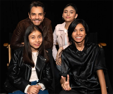 Actors Mia Fernanda Solis, Eugenio Derbez, Jennifer Trejo and Danilo Guardiola attend the press junket for ‘Radical’ in Los Angeles on October 19 (AFP photo)
