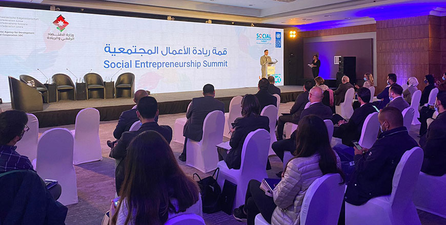 In partnership with the Ministry of Digital Economy and Entrepreneurship, the United Nations Development Programme on Monday launched Jordan’s first annual Social Entrepreneurship Summit (Photo courtesy of UNDP)
