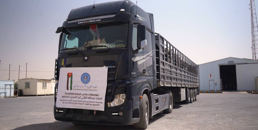The Jordan Hashemite Charity Organisation says that a new aid convoy crossed into Gaza on Wednesday, in cooperation with the Jordan Armed Forces – Arab Army (JT file)