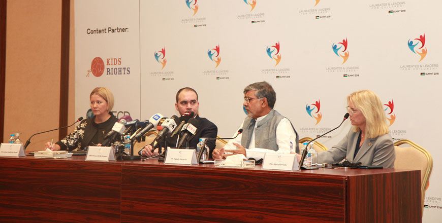 HRH Prince Ali holds a joint press conference with stakeholders on Second Laureates and Leaders for Children Summit 2018, to kick off on Monday, at the Dead Sea on Saturday (Petra photo)