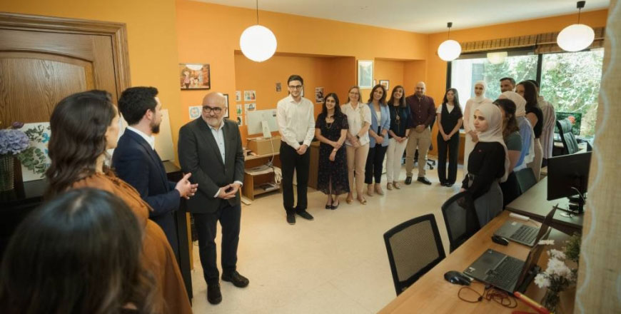 Their Royal Highnesses Crown Prince Hussein, the Regent, and Princess Rajwa, on Wednesday visit Digitales, a Jordanian company specialised in animation production and quality digital content creation (Photo courtesy of Royal Court)