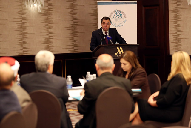 Planning and International Cooperation Minister Imad Fakhoury attends the launch ceremony of the study ‘Marriage of minors in Jordan’ in Amman on Sunday (Photo courtesy of Planning and International Cooperation Ministry)