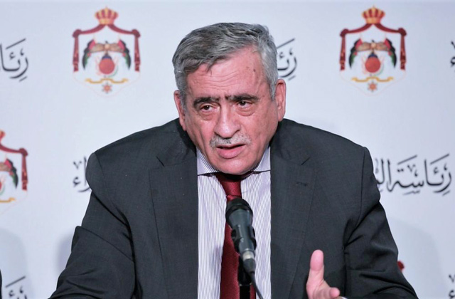 Minister of Health Nathir Obeidat speaks during a joint press conference with other ministers to announce a number of decisions to ease the COVID-19 containment measures (Petra photo)