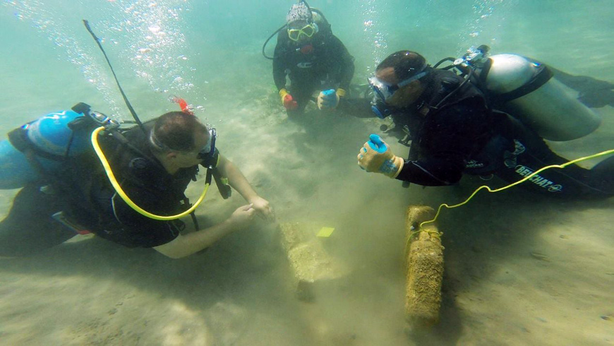 Jordan’s first underwater archaeological expedition traced ruins of the Islamic city of Ayla in the Gulf of Aqaba (Photo courtesy of JREDS)