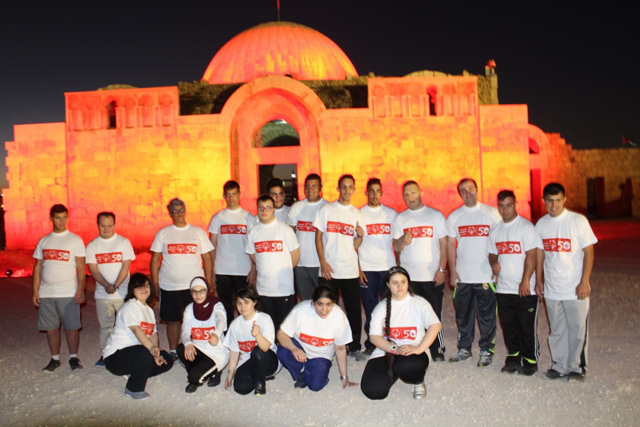 Jordan on Friday joined 50 countries around the world in the global initiative  ‘Light Up Red for Inclusion’ on the occasion of the Special Olympics’ 50th anniversary (Photo courtesy of Jordan Special Olympics)