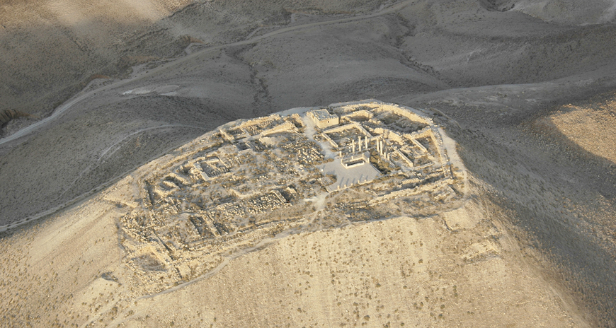 This September 10, 2006 photo, provided by Aerial Photographic Archive for Archaeology in the Middle East taken from a helicopter, shows the Roman site of Machaerus which ancient sources say John the Baptist was imprisoned and killed. For the past 19 years, Robert Bewley and colleague David Kennedy have flown above Jordan to photograph, discover and preserve archaeology (AP photo)
