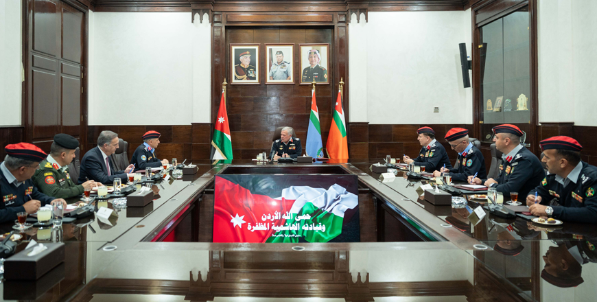 His Majesty King Abdullah the Supreme Commander of the Jordan Armed Forces-Arab Army, visits the Civil Defence Department and is briefed on a project to develop ambulance services and the modern equipment introduced into service to enhance efficiency (Photo courtesy of Royal Court)