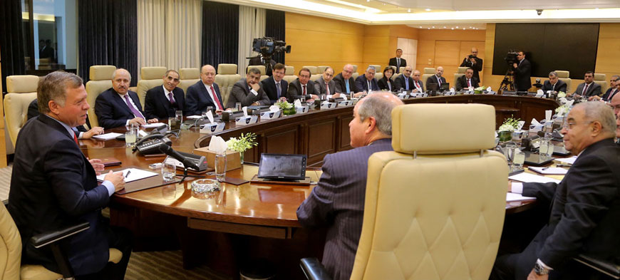 His Majesty King Abdullah chairs part of the Cabinet meeting on Tuesday  (Photo courtesy of Royal Court)
