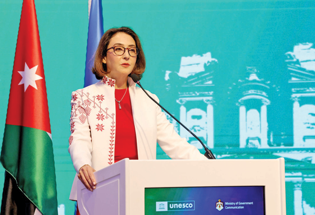 Deputising for His Majesty King Abdullah, HRH Princess Rym Ali inaugurates the 13th Global Media and Information Literacy Week Conference on Wednesday (Petra photo)