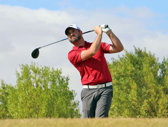 Matthew Baldwin follows his shot in Aqaba in this undated photo. The tournament winner took to Twitter after the event to tell his followers about his time in the port city and Jordan (Photo courtesy of organisers)