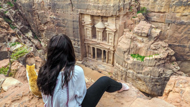   Petra Development and Tourism Region Authority says on Wednesday it closed a ridge commonly used for photographs overlooking Petra’s Treasury in an effort to minimise risks in the  ancient city (Photo courtesy of Travelling the World Solo)