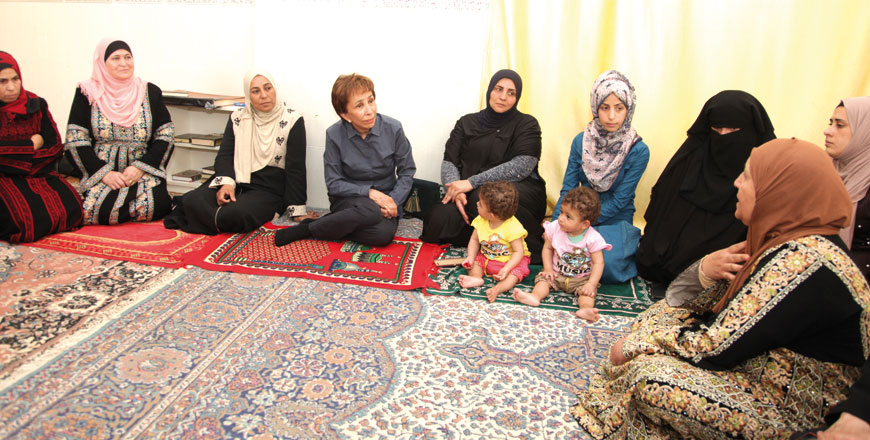 HRH Princess Basma meets with Husban’s Zakat committee and women committees in Husban district on Sunday  (Photo courtesy of JOHUD)
