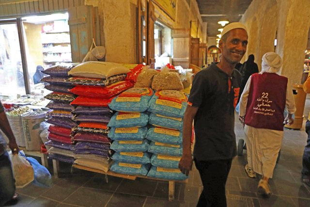 People walk in the popular Souq Waqif market, in the Qatari capital, Doha, Wednesday (AFP photo)