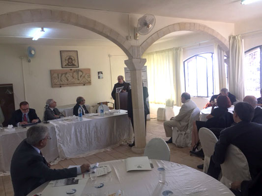 Participants are seen during the seminar ‘Prophet Moses In Judaism, Christianity, and Islam’ in Madaba on Monday (Photo by Rula Samain)