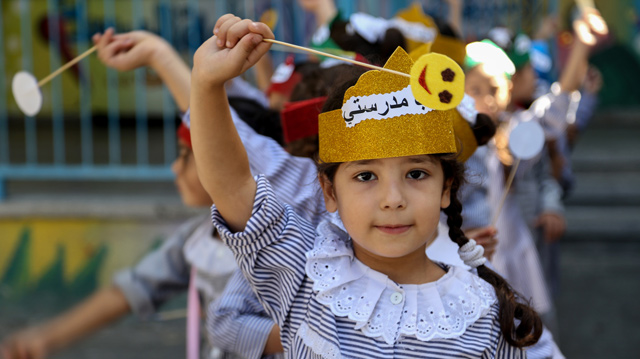 A Palestinian refugee child is seen at an UNRWA-run school in Gaza last year (Photo courtesy of UNRWA)
