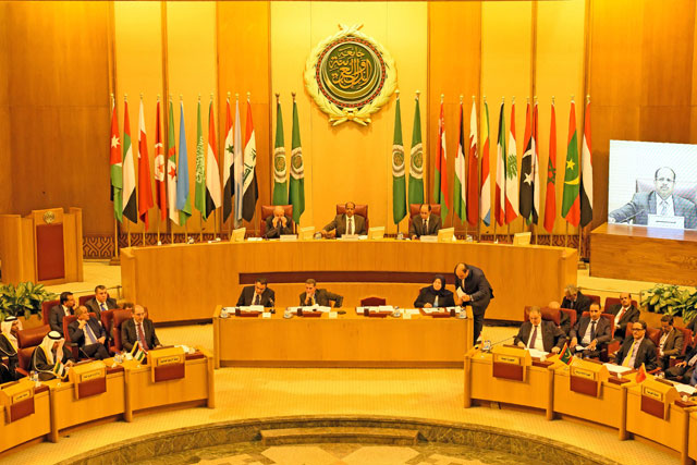 Foreign Minister Ayman Safadi (first row left) attends Arab League meeting to discuss US decision to recognise Jerusalem as Israel’s capital (AFP photo)